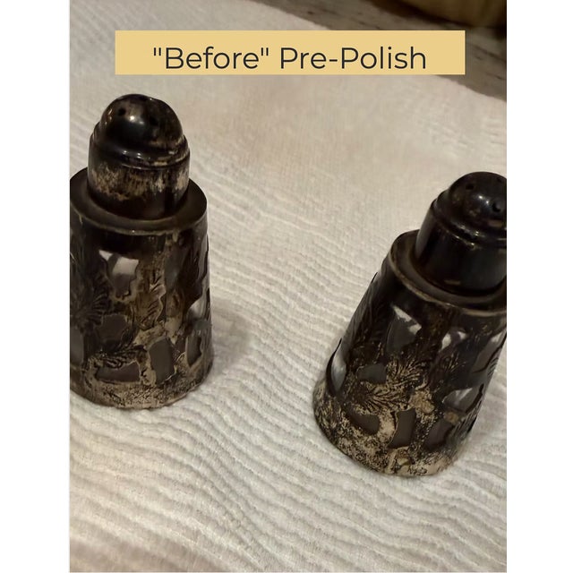 Sterling Mexican Salt & Pepper Shakers | Glass Liners | 1940s For Sale In Los Angeles - Image 6 of 7