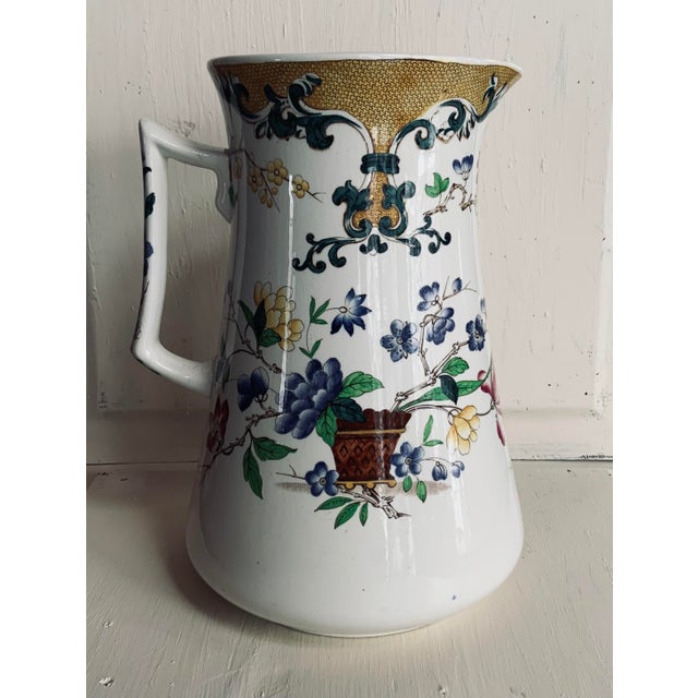 Magnificent C1865 Minton Aesthetic Movement Hand-Painted Bone China Pitcher For Sale - Image 11 of 12