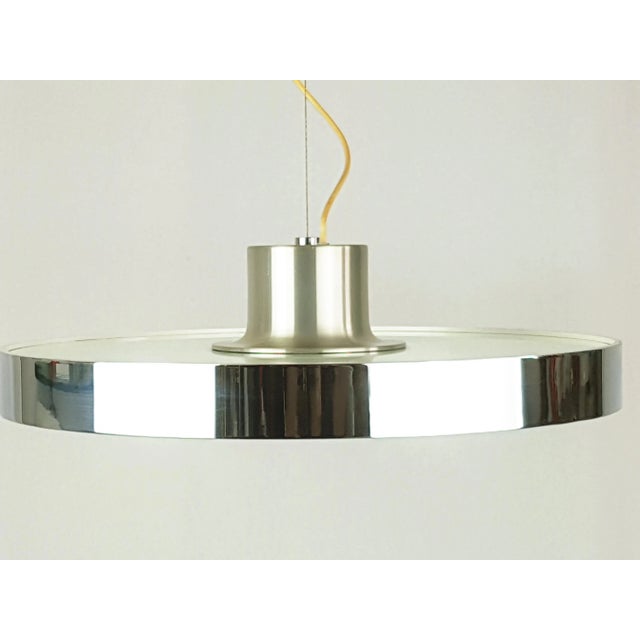 Italian Painted Metal and Glass Pendant Lamp, 1970s For Sale - Image 6 of 10