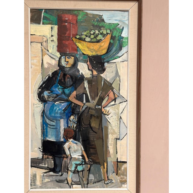 Women and Child, 1950s, Oil Painting on Canvas, Framed For Sale - Image 18 of 18