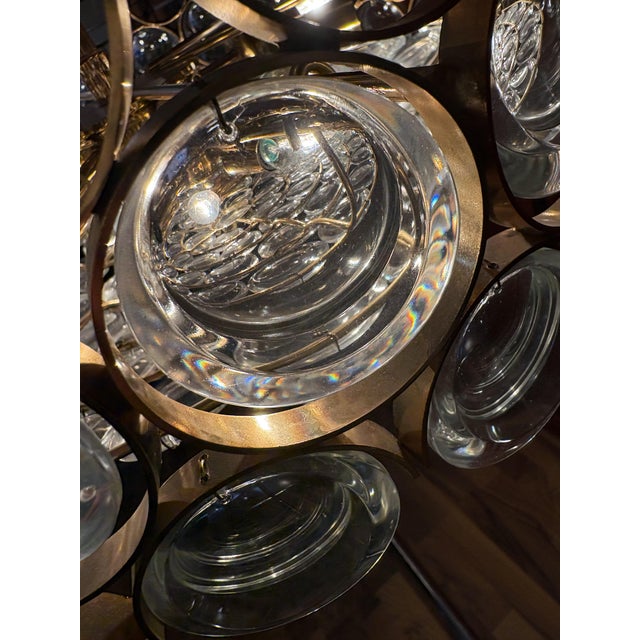 Brass and Crystal Glass Chandelier from Palwa, 1970s For Sale - Image 4 of 10