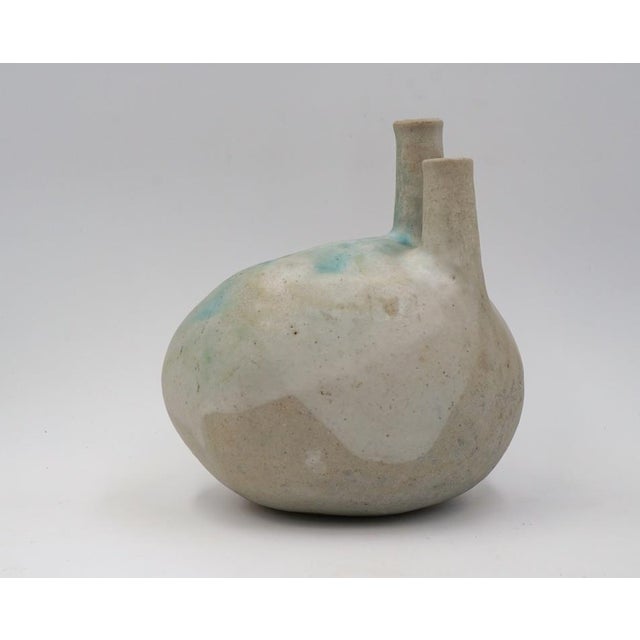 Joel Edwards Blue Drip Pottery Vessel Sculpture Vase For Sale In Seattle - Image 6 of 7