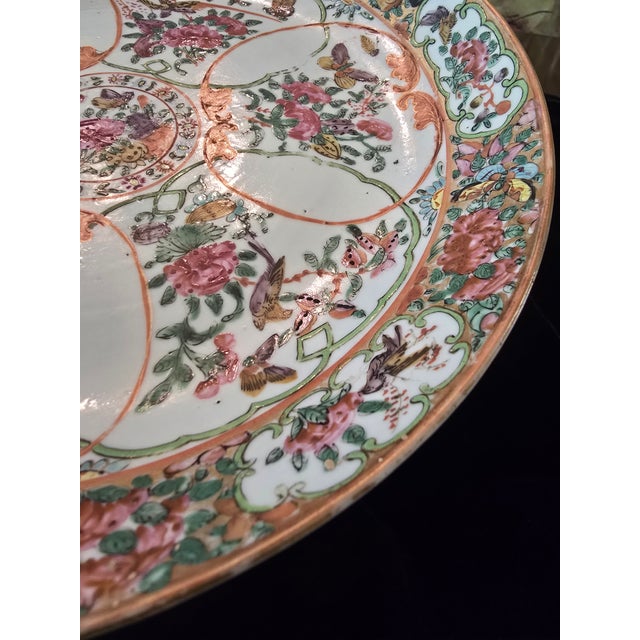 Celadon Antique Chinese Porcelain Charger 18th Century Canton For Sale - Image 8 of 9