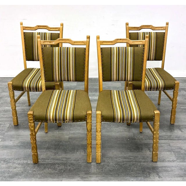 Mid-Century Modern 4 Danish Mid Century Oak Dining Chairs For Sale - Image 3 of 10