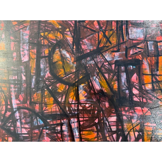 Wood Abstract Oil on Wood Painting by Karl James Lubbering For Sale - Image 7 of 11