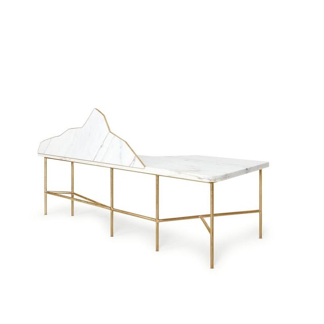 Landscape Desk by Ginger & Jagger Dimensions: D 90 x W 240 x H 24 cm. Materials: Estremoz Rose stone and brass. Finish:...