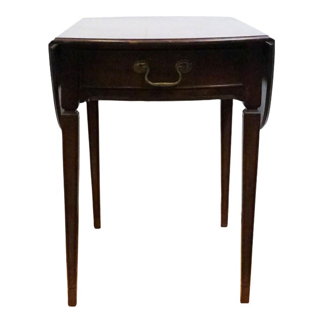 Brandt Furniture Banded Mahogany Traditional Style 36" Drop Leaf Pembroke Accent End Table 78-906 For Sale