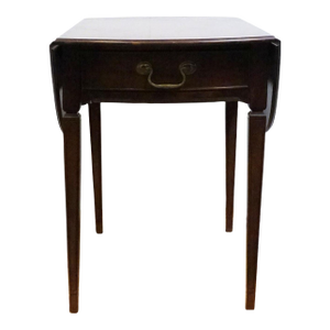 Brandt Furniture Banded Mahogany Traditional Style 36" Drop Leaf Pembroke Accent End Table 78-906