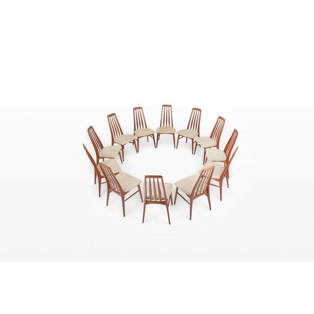 Vintage Eva Dining Chairs by Niels Koefoed for Koefoeds Hornslet, 1960s, Set of 12 For Sale - Image 13 of 13