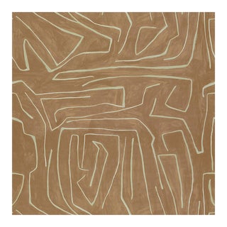 Fabric/Textile Remnant of Kelly Wearstler's Graffito in Color Salmon and Cream for Groundworks For Sale