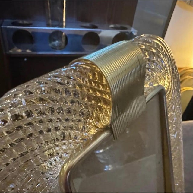 1980s Barovier Style Art Deco Gold and Clear Murano Glass Picture Frame For Sale - Image 10 of 10