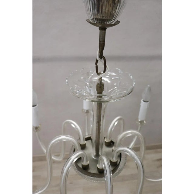 Vintage Transparent Murano Glass Chandelier, 1980s For Sale - Image 7 of 12