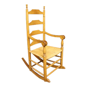 Tiger Maple Rush Seat & Ladder Back Rocker