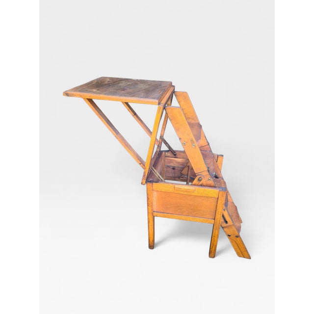 Wooden Step Stool with Ladder, 1960s For Sale - Image 6 of 11