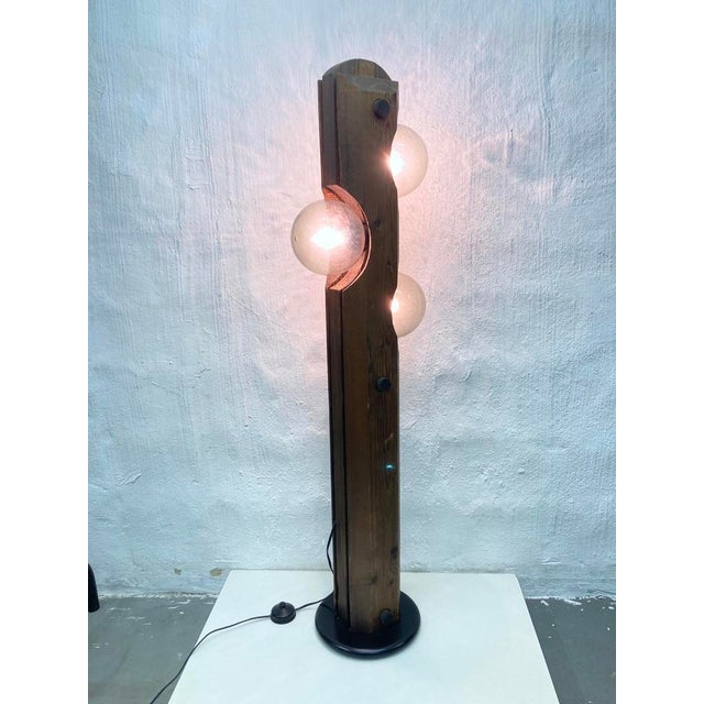 Wood Floor Lamp in Wood and Glass from Temde, 1970s For Sale - Image 7 of 15
