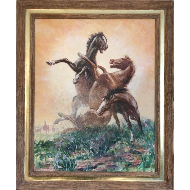Late th Century Sam Savitt Winner Take All Equestrian Painting Chairish