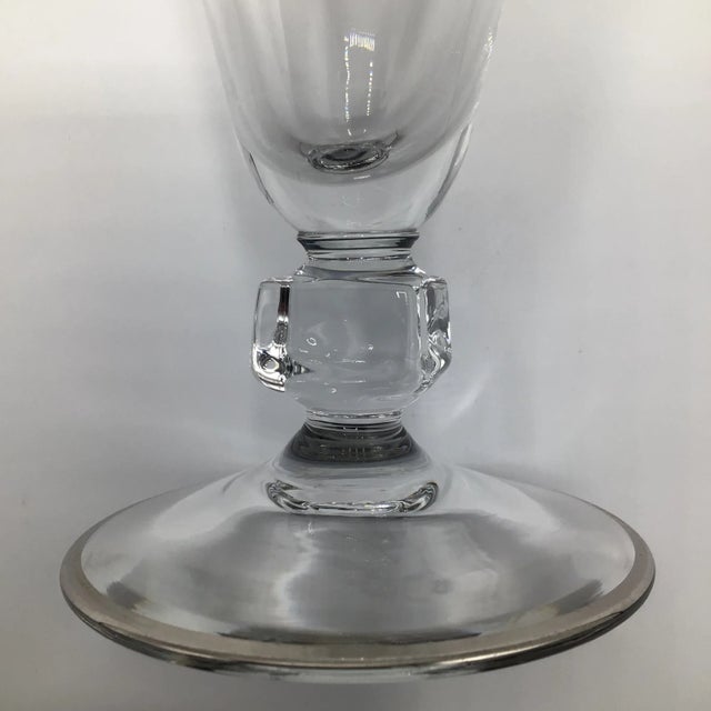 Transparent Platinum Band Water Goblets by Bryce -Set of 8 For Sale - Image 8 of 12