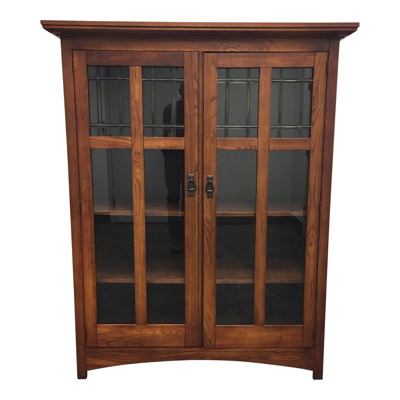 Bassett Furniture Mission Style Leaded Glass Book Case Chairish
