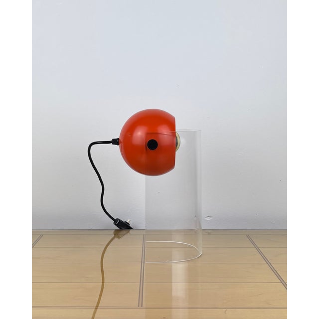 Orange Space Age Orange Spot Light with Acrylic Stand, 1970s For Sale - Image 8 of 16