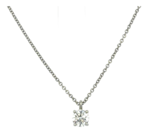 Tiffany & Co., 0.44 Carat Round Brilliant Cut Diamond Pendant Necklace, Platinum