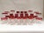 Stunning set of 32 flash Kings Crown mixed glassware set in gorgeous pink cranberry banding to rims with clear mid-body to...