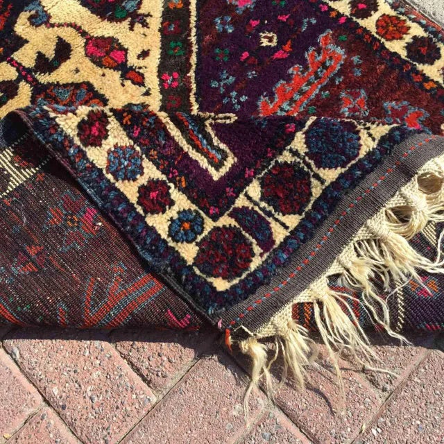 Burnt Umber 1960s Vintage Turkish Handknotted Small Rug - 42"x84" For Sale - Image 8 of 8
