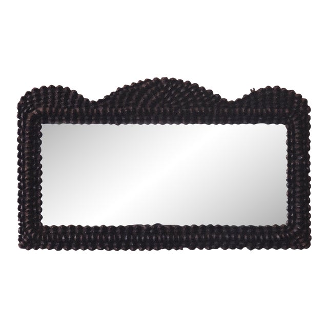 Black Forest Style Pinecone Frame Mirror With Antique Glass For Sale