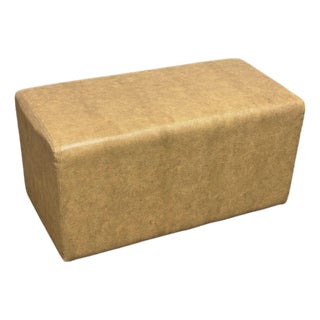 Contemporary Reptile Embossed Leather Ottoman For Sale