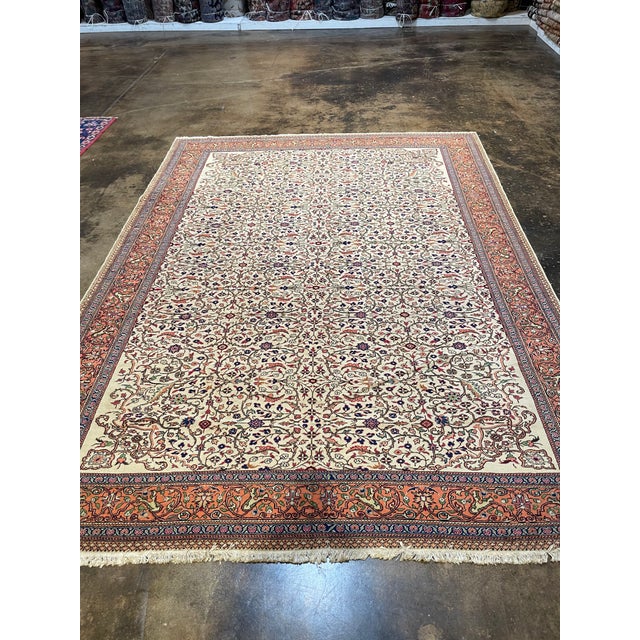 Exact Size: 8'4" x 12'2" Color: Natural Age: Old Materials: Wool Construction: Hand Knotted Origin: Turkey