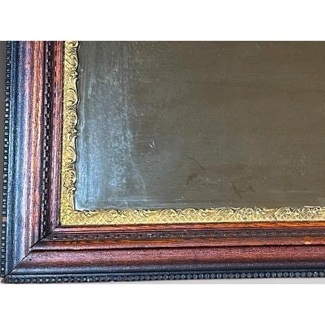 Antique Nineteenth Century Victorian Walnut Overmantel Mirror Gold Gilt Gesso Border For Sale In Portland, ME - Image 6 of 10