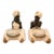 1950s Mid-Century Chalkware Blackamoor Figurines & Ashtrays With Glass Inserts - A Pair For Sale