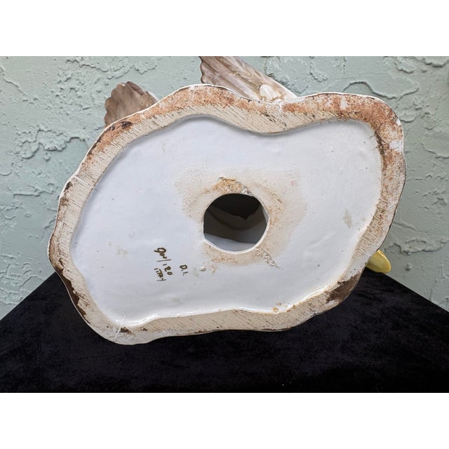 Vintage Hand-Painted Italian Porcelain Duck Figurine With Outstretched Wings For Sale - Image 10 of 11