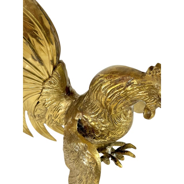 Set of 2 Mid 20th Century Brass Roosters For Sale - Image 9 of 14