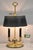 Vintage French Empire Tole Metal Small Brass Bouillotte Desk Lamp with Adjustable Height Oval Shade. Circa Mid 20th...