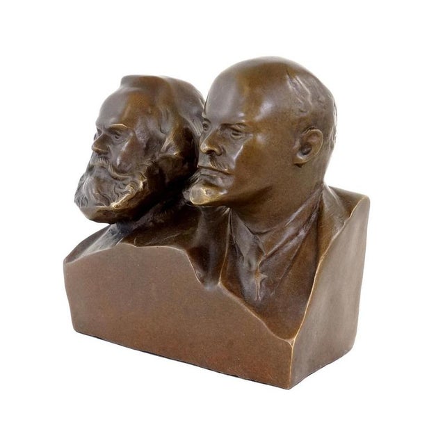 Bronze Bust of Karl Marx and Vladimir Lenin, 20th Century For Sale - Image 5 of 9