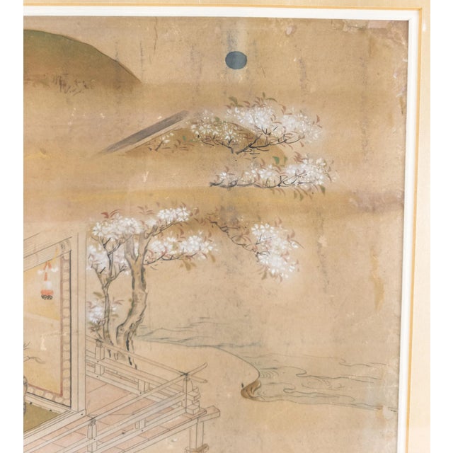 18th Century Japanese Edo Period Kano School Watercolor Painting on Paper For Sale In New York - Image 6 of 10