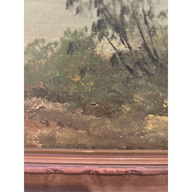 Antique 19th-Century Tonalist Landscape Painting in Original Frame, Circa 1880s For Sale - Image 12 of 14