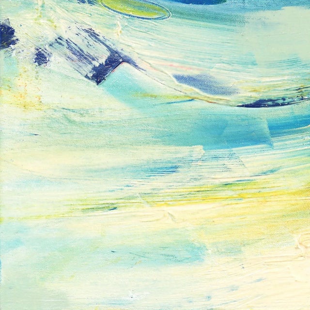 Dreams of a Cove on Ios - Blue Abstract Framed Painting Original Artwork by Paul Kirley For Sale - Image 4 of 8