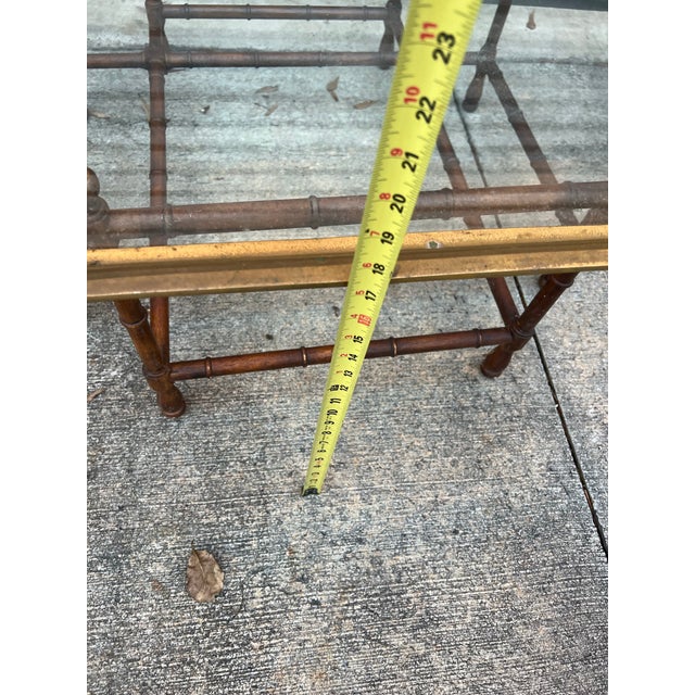 1970s Stately Bamboo, Brass Rim, Coffee Table For Sale In Atlanta - Image 6 of 6