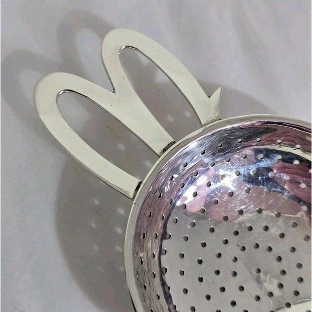 Metal Mid-Century George VI Sterling Silver Tea Strainer, 1948 For Sale - Image 7 of 17