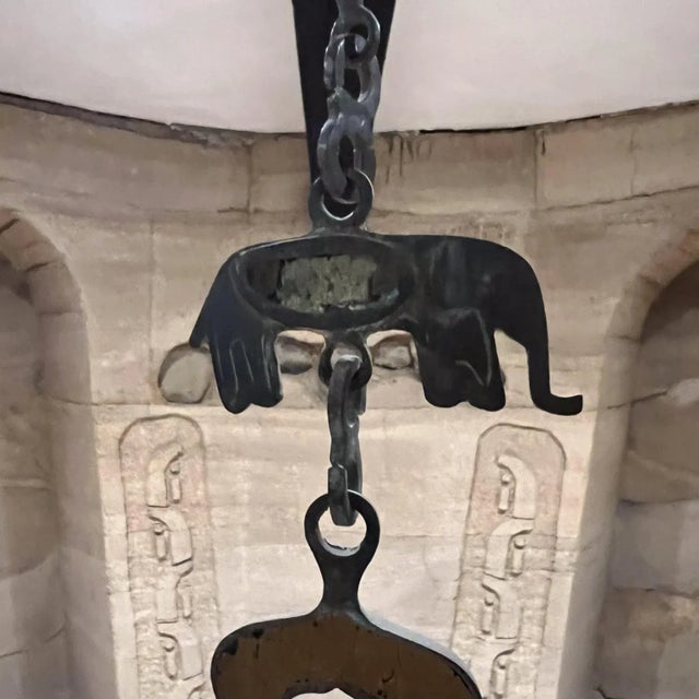 1950s Pepe Mendoza Patinated Brass Lamp Chain Mexico For Sale - Image 9 of 12