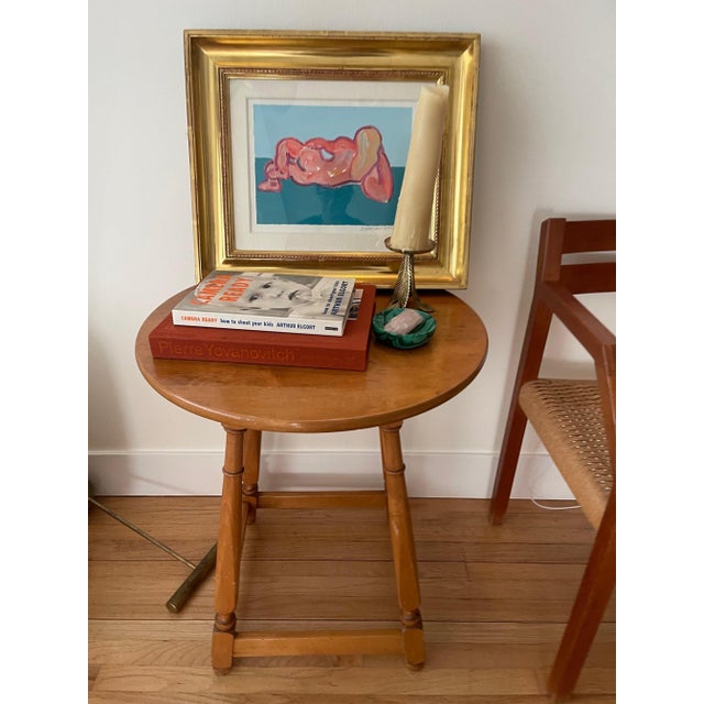 Charming English side table with timeless scroll accent. Wood details are beautiful. Perfect for next to a sofa, accent...