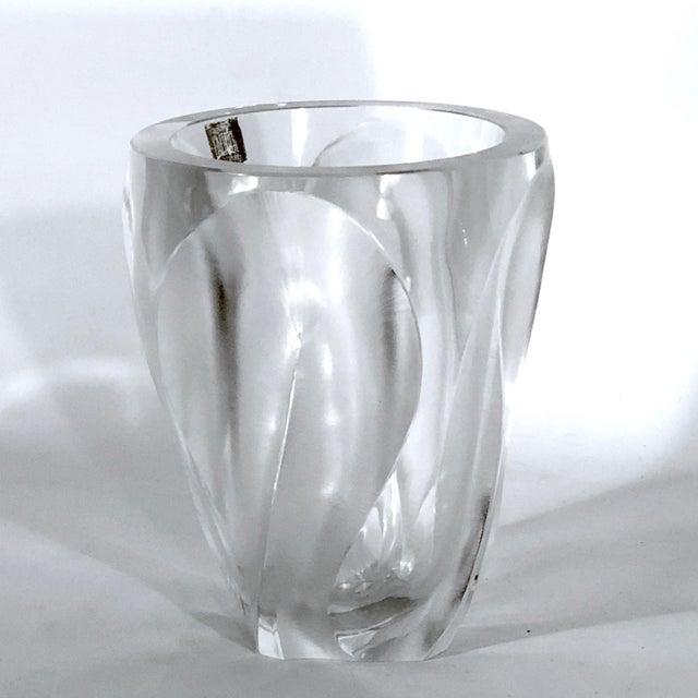 Polished and Frosted Crystal Glass Ingrid Vase from Lalique, 1960s For Sale - Image 8 of 15
