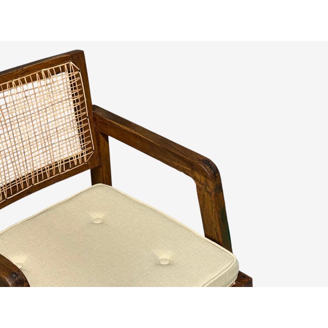 Pierre Jeanneret, 'Box' Armchair, Teak, Cane, Chandigarh, India, 1960s For Sale In New York - Image 6 of 15