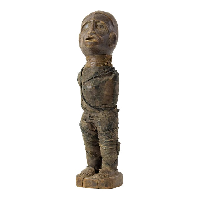 Early 20th Century Pere Miniature Mummy Wood Figure 12 Inch Tanzania For Sale