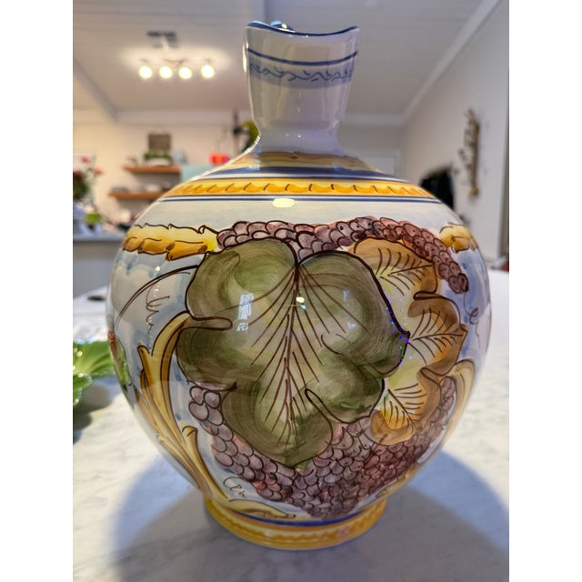 Canary Yellow Talaveras Style Ewer Pitcher Vase For Sale - Image 8 of 9