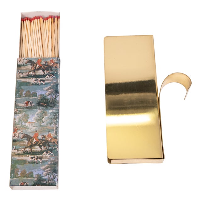 Brass Fireplace Match Sticks Holder, England, 1970s For Sale