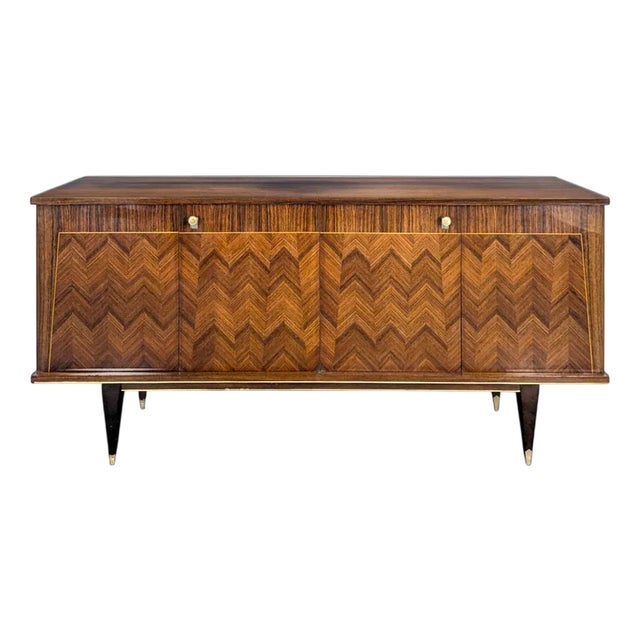 Sideboard in Varnished Rosewood Marquetry For Sale