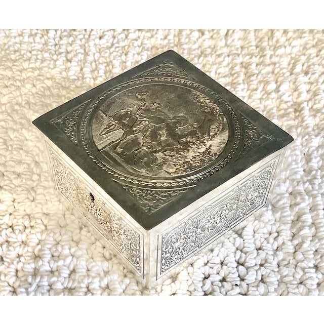 Late 19th Century Antique French Silver-Plated Jewelry or Trinket Box For Sale - Image 5 of 10