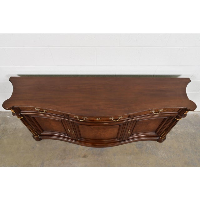 Karges French Regency Louis XVI Carved Walnut and Parcel Gilt Sideboard or Bar Cabinet For Sale - Image 10 of 13